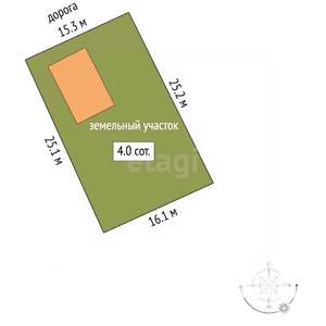 Дом 59м², 1-этажный, участок 4 сот.