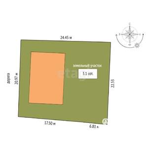 Дом 114м², 2-этажный, участок 3 сот.