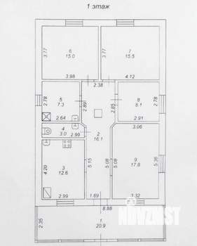 Дом 125м², 1-этажный, участок 6 сот.  