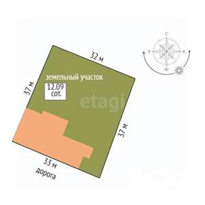 Дом 148м², 1-этажный, участок 6 сот.  