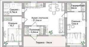 Дом 78м², 1-этажный, участок 6 сот.  