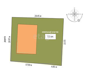 Дом 114м&sup2;, 2-этажный, участок 3 сот.  