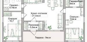 Дом 78м², 1-этажный, участок 6 сот.  