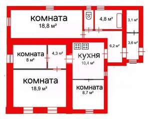 Дом 89м², 1-этажный, участок 7 сот.  