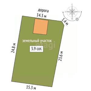 Дача 38м², 2-этажный, участок 4 сот.  