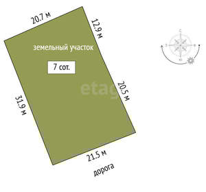Дом 67м&sup2;, 1-этажный, участок 7 сот.  