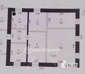 Дом 75м&sup2;, 1-этажный, участок 6 сот.  