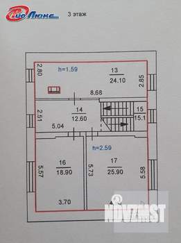Коттедж 303м&sup2;, 3-этажный, участок 12 сот.  