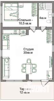 Дом 66м², 1-этажный, участок 6 сот.  