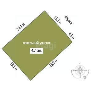 Дача 45м², 2-этажный, участок 45 сот.  