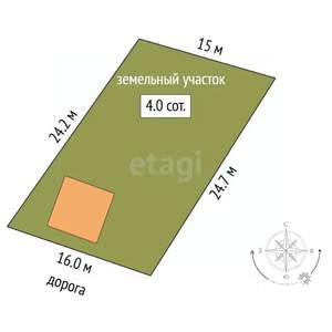 Дача 27м², 2-этажный, участок 4 сот.  
