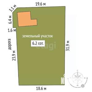 Дача 53м², 2-этажный, участок 6 сот.  
