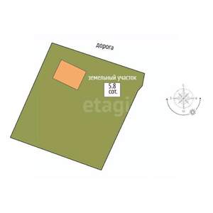 Дом 50м&sup2;, 2-этажный, участок 6 сот.  