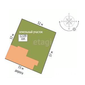 Дом 148м², 1-этажный, участок 6 сот.  