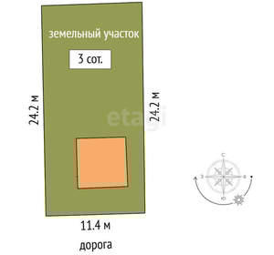 Дача 54м², 1-этажный, участок 3 сот.  