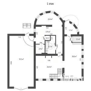 Дом 370м&sup2;, 3-этажный, участок 12 сот.  