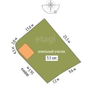 Дом 9м&sup2;, 2-этажный, участок 4 сот.  