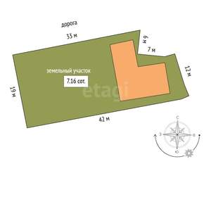 Дом 120м², 1-этажный, участок 7 сот.  