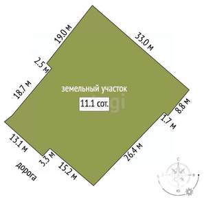 Дом 95м&sup2;, 1-этажный, участок 11 сот.  