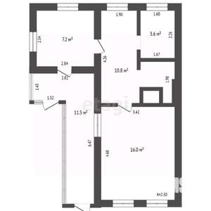 Дом 82м&sup2;, 1-этажный, участок 9 сот.  