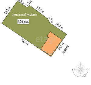 Дом 59м&sup2;, 1-этажный, участок 5 сот.  