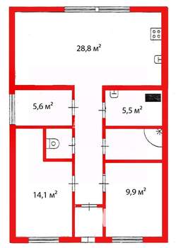 Дом 90м&sup2;, 1-этажный, участок 6 сот.  