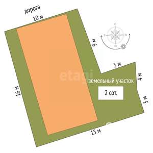 Дом 156м&sup2;, 2-этажный, участок 2 сот.  