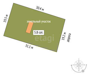 Дом 14м&sup2;, 2-этажный, участок 7 сот.  