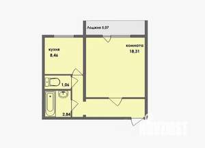 1-к квартира, на длительный срок, 41м2, 2/10 этаж