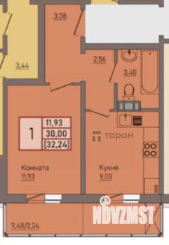 1-к квартира, на длительный срок, 32м2, 16/18 этаж