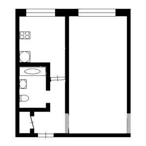 1-к квартира, на длительный срок, 31м2, 3/6 этаж
