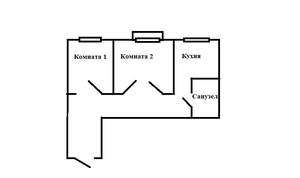 2-к квартира, на длительный срок, 51м2, 3/4 этаж