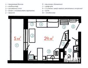 Студия квартира, на длительный срок, 29м2, 15/20 этаж