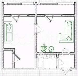 2-к квартира, на длительный срок, 48м2, 1/10 этаж