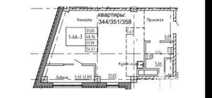 Студия квартира, на длительный срок, 54м2, 2/23 этаж