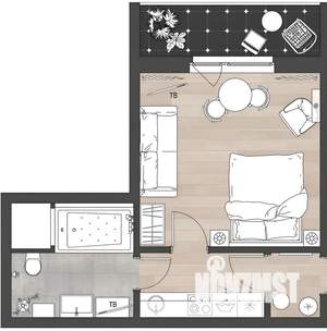 1-к квартира, посуточно, 40м2, 1/10 этаж