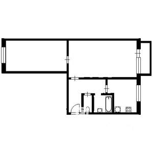 2-к квартира, на длительный срок, 43м2, 3/5 этаж