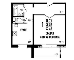 1-к квартира, на длительный срок, 45м2, 3/10 этаж
