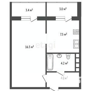 1-к квартира, на длительный срок, 32м2, 5/10 этаж