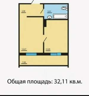 1-к квартира, на длительный срок, 32м2, 3/10 этаж