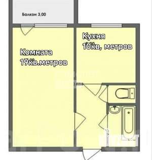 1-к квартира, на длительный срок, 35м2, 3/9 этаж