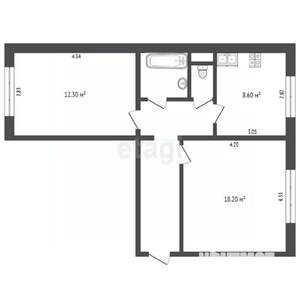 2-к квартира, на длительный срок, 54м2, 1/10 этаж