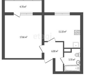1-к квартира, на длительный срок, 39м2, 10/10 этаж