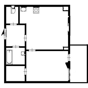 1-к квартира, на длительный срок, 43м2, 4/12 этаж