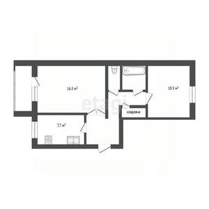 2-к квартира, на длительный срок, 49м2, 3/6 этаж