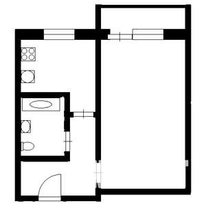 1-к квартира, на длительный срок, 31м2, 2/5 этаж