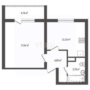 1-к квартира, на длительный срок, 39м2, 10/10 этаж