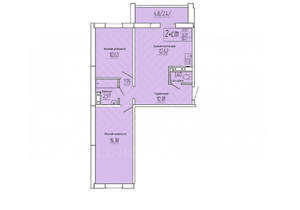 2-к квартира, на длительный срок, 56м2, 2/10 этаж