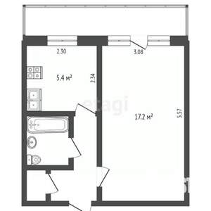 1-к квартира, на длительный срок, 30м2, 2/5 этаж