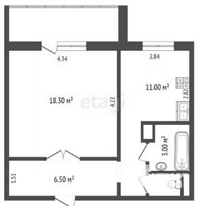 1-к квартира, на длительный срок, 40м2, 1/11 этаж